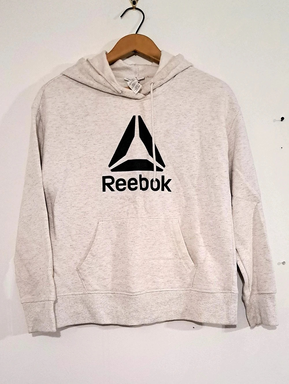 Reebok Logo Hoodie Gray Size Small